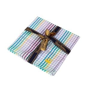 FEFE NAVY BLUE & ROYAL BLUE, PRINT PAISLEY POCKET SQUARE | MENS SIZE 33CM